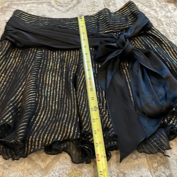Milly Silk Metallic Flounce Mini Skirt - Picture 10 of 11